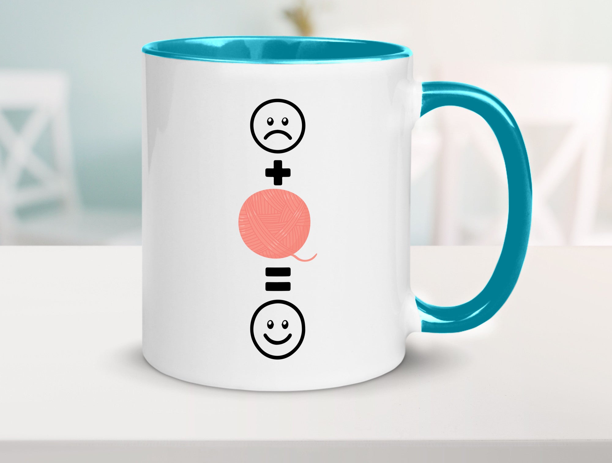 Wolle | Häkeln |Glücklich Geschenk Humor Geschenkidee lustiger Spruch Tasse