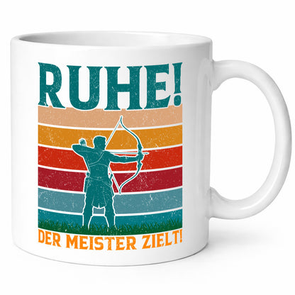 Ruhe der Meister Zielt | Bogenschießen Bogenschütze Geschenkidee Humor Tasse