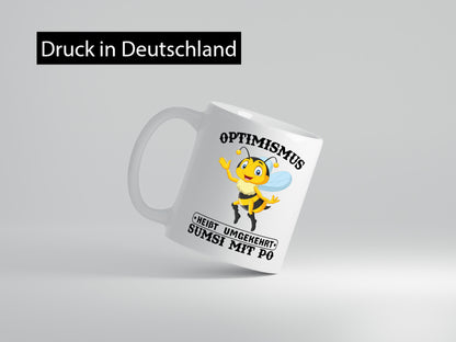 Optimismus umgekehrt Geschenkidee Humor Tasse