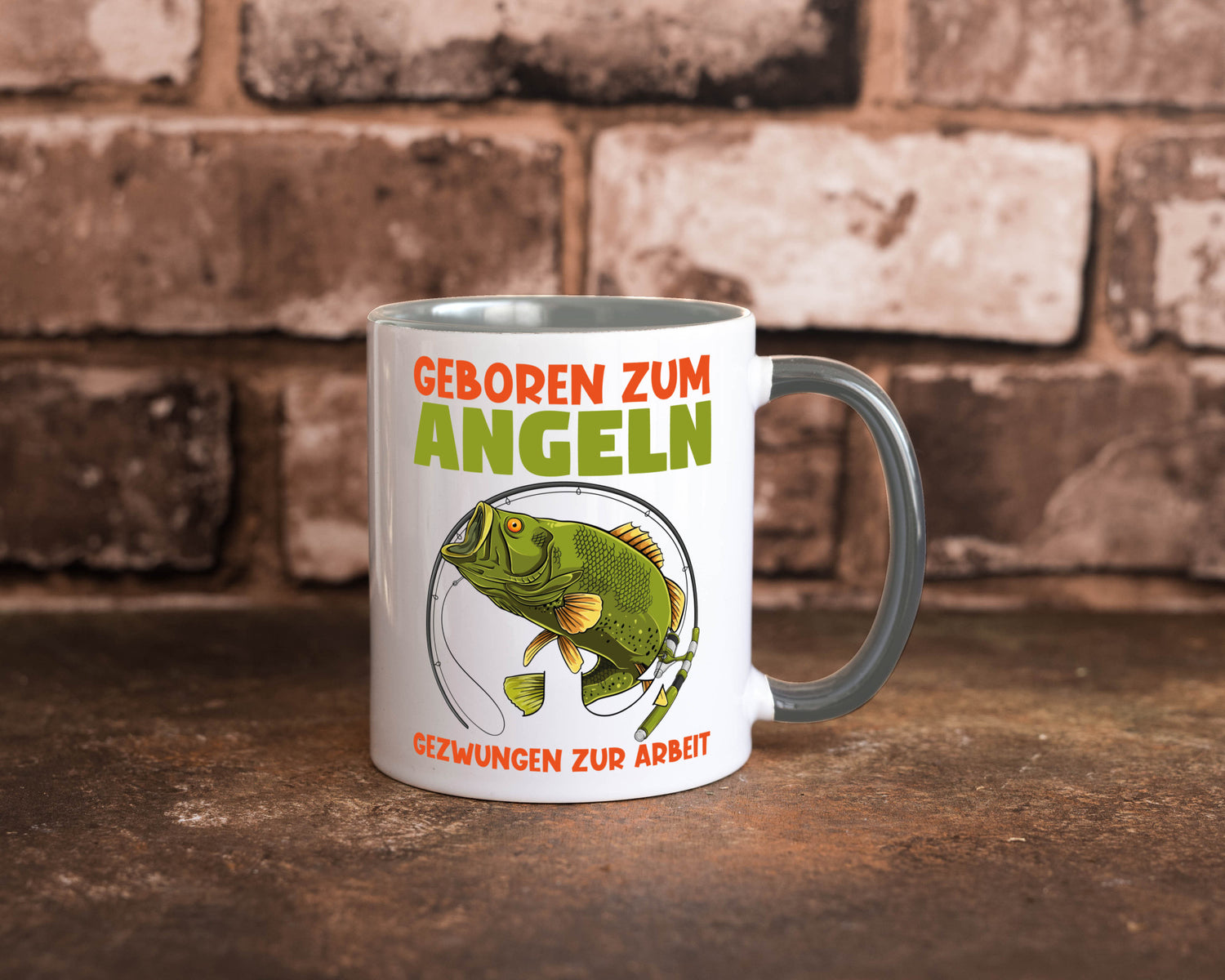 Geboren zum Angeln | Angler Tasse Fischer Spruch Humor Geschenkidee
