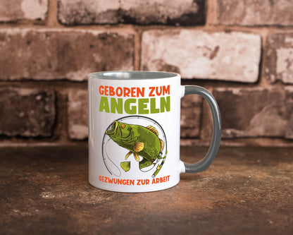 Geboren zum Angeln | Angler Tasse Fischer Spruch Humor Geschenkidee