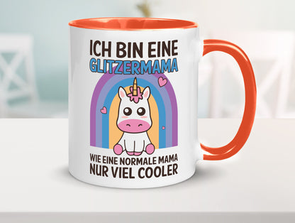 Glitzermama, wie normal, nur cooler | Einhorn Geschenkidee Familie Humor Tasse