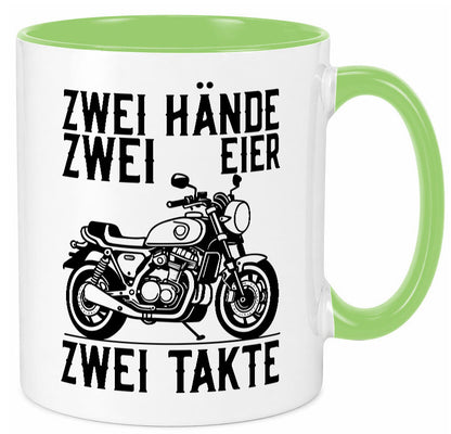 Zwei Hände | Zweitaktmotor Motorrad Moped Biker Geschenkidee Humor Tasse