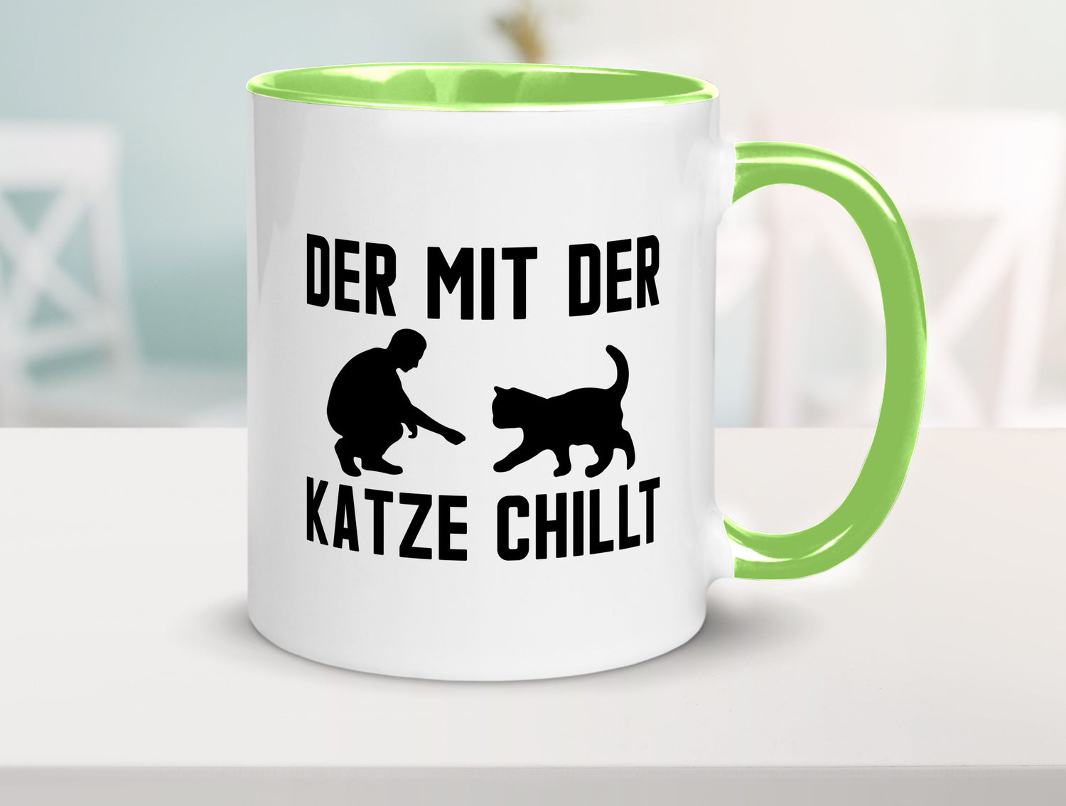 Mit der Katze | Chillen Katzenliebhaber Tierfreund lustiger Spruch Geschenk