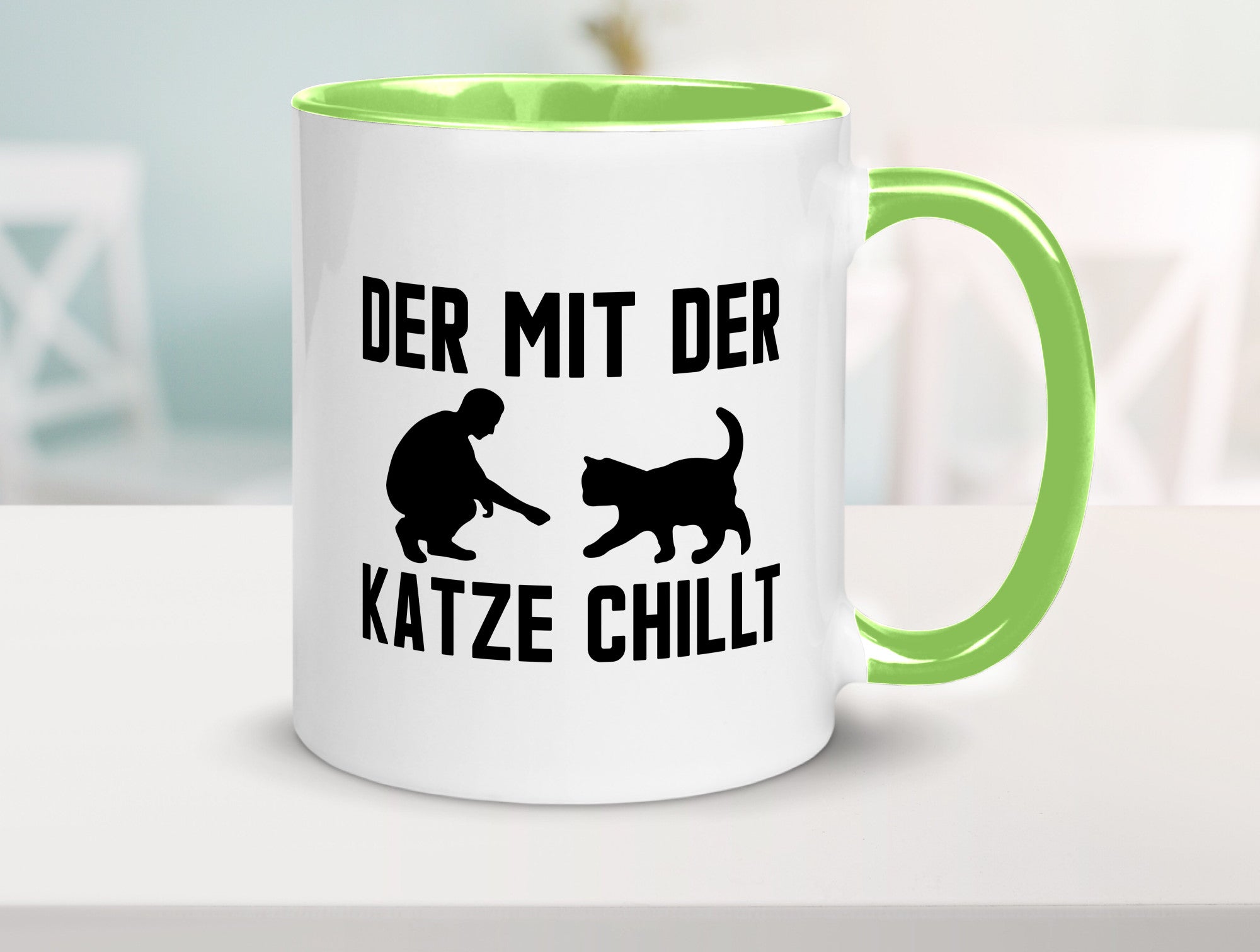 Mit der Katze | Chillen Katzenliebhaber Tierfreund lustiger Spruch Geschenk
