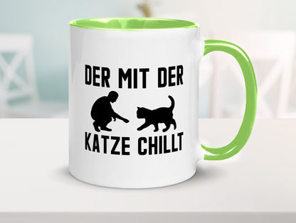 Mit der Katze | Chillen Katzenliebhaber Tierfreund lustiger Spruch Geschenk