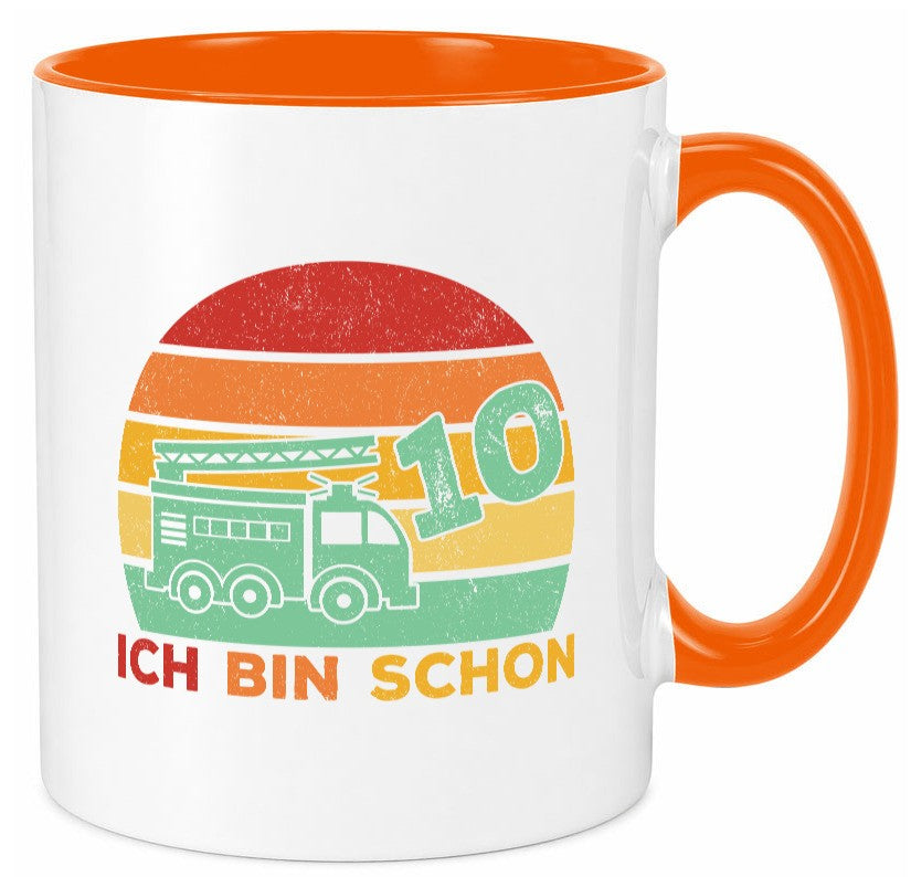 10. geburtstag | Feuerwehrauto 10 Jahre Feuerwehr lustiger Spruch Geschenk Tasse