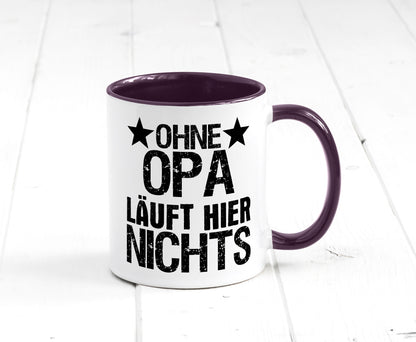 Ohne Opa läuft hier nichts | Sterne Geschenkidee Familie Humor Tasse