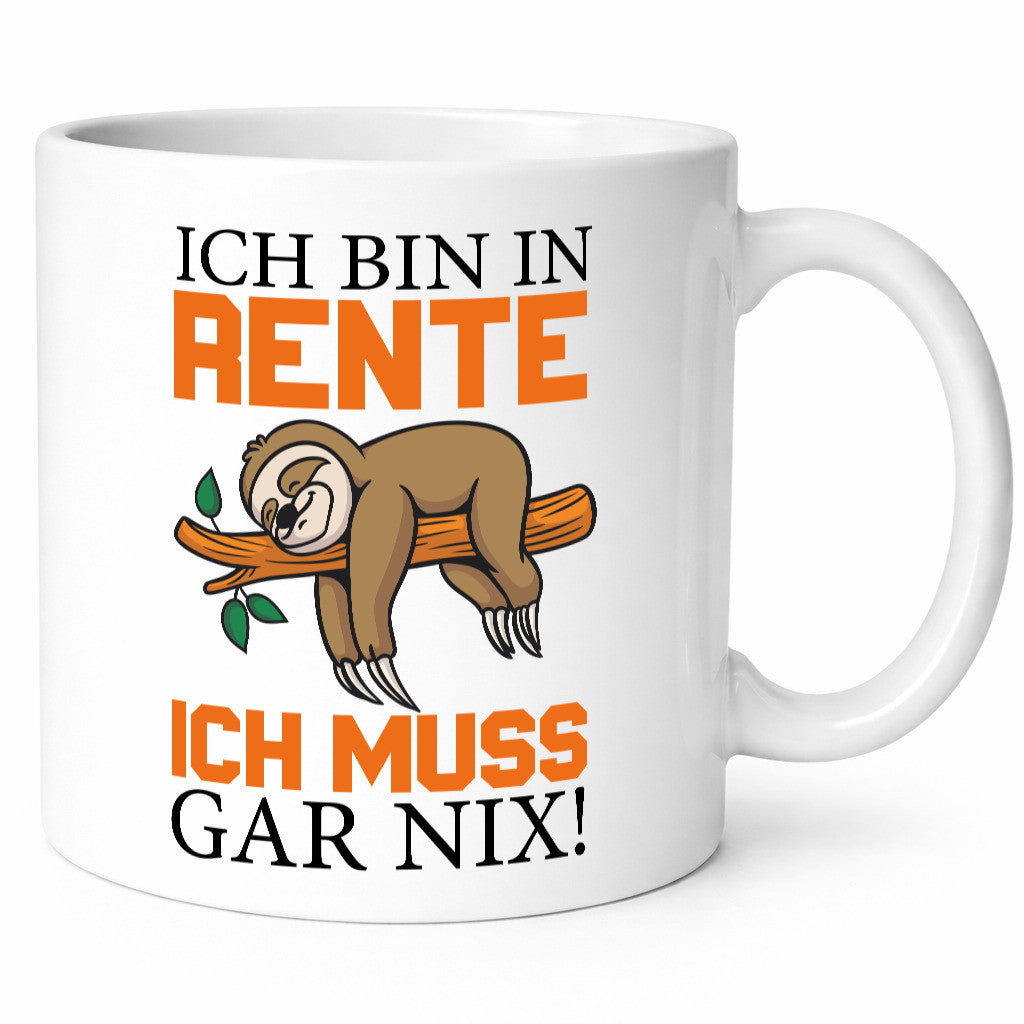 Ich bin in Rente lustig Humor Geschenkidee Geschenk Tasse