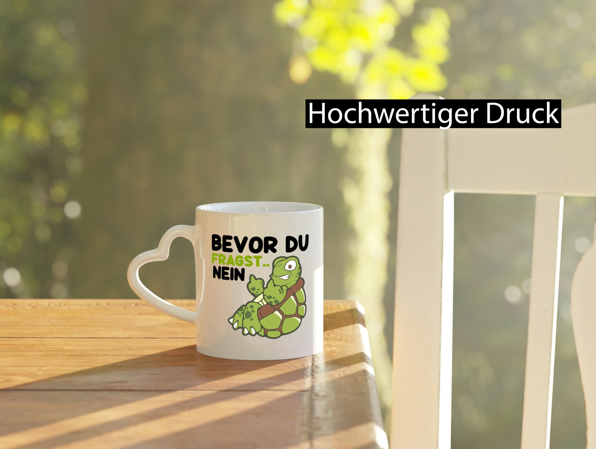 Bevor du fragst... Nein | Schildkröte lustig Humor Geschenkidee Geschenk Tasse