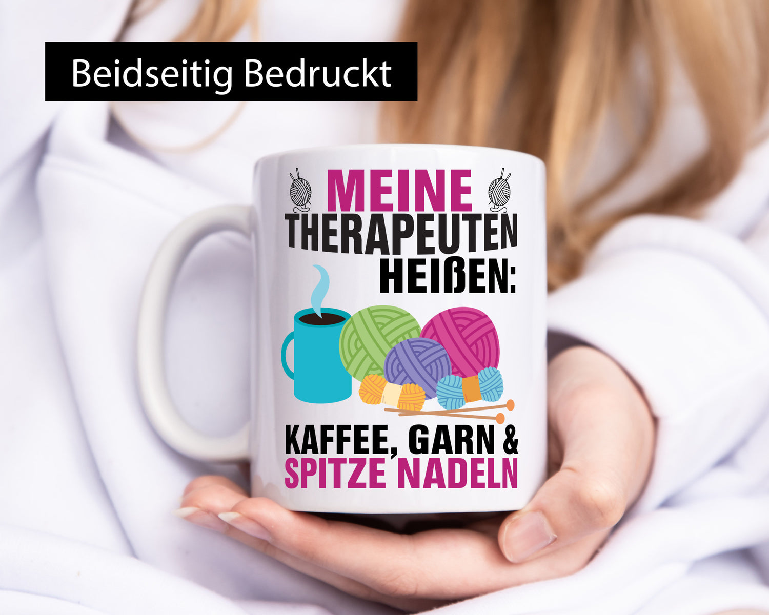 Meine Therapeuten heißen | Strickzubehör Stricken Geschenkidee Humor Tasse