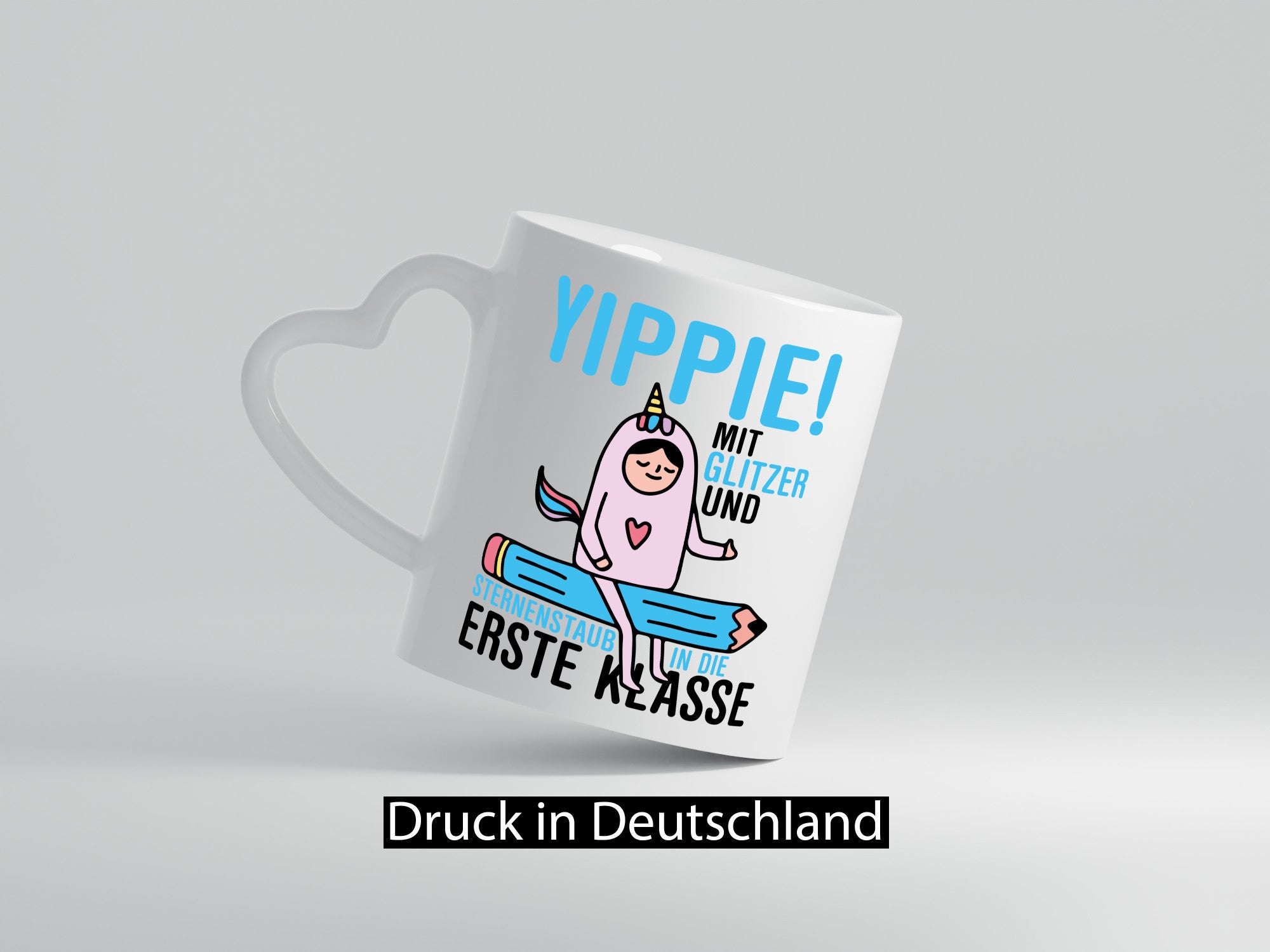Mit Glitzer und Sternenstaub | Einschulung Einhorn lustiger Spruch Geschenk