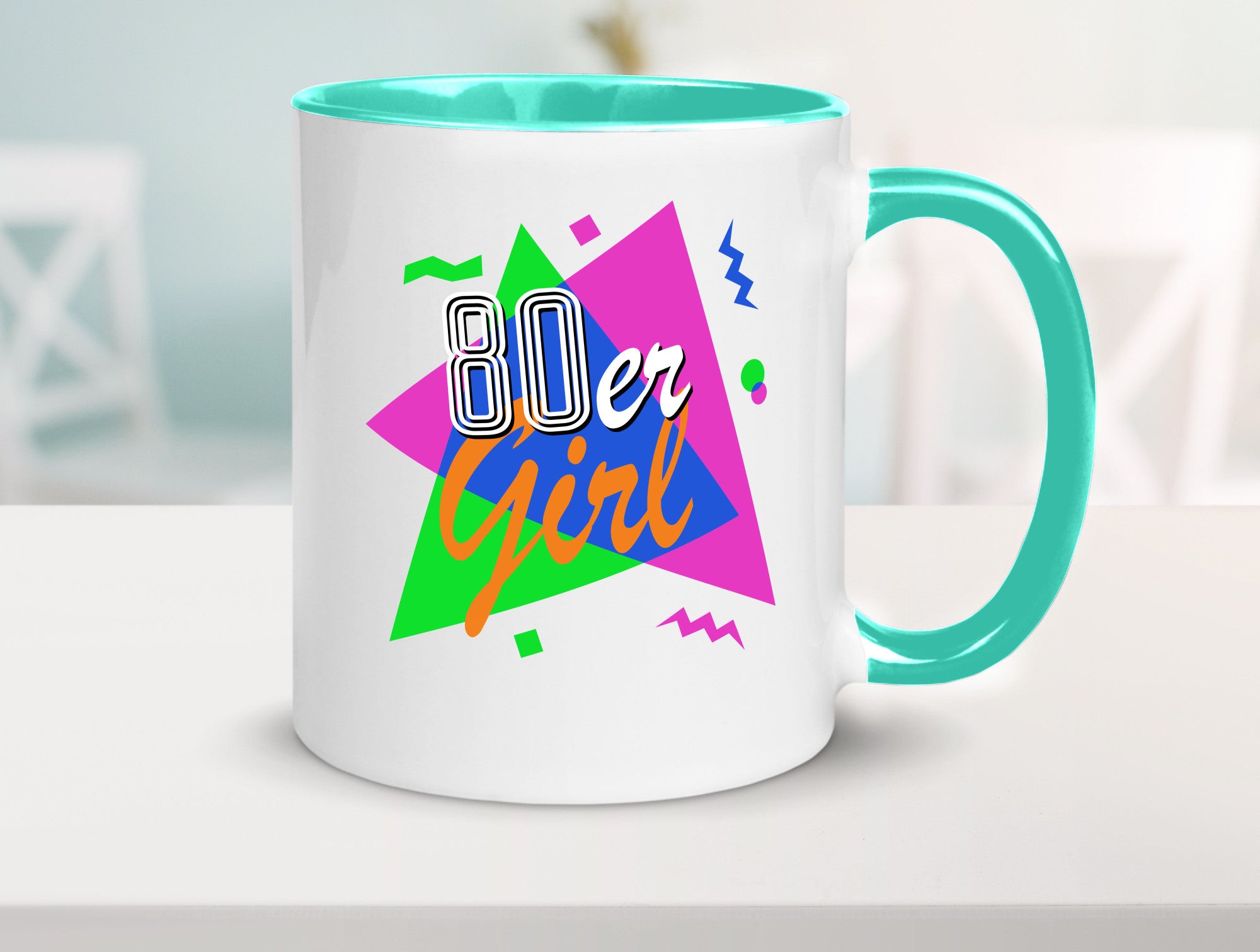 80er Girl - Jahre bunt + verrückt retro Humor Geschenkidee Tasse