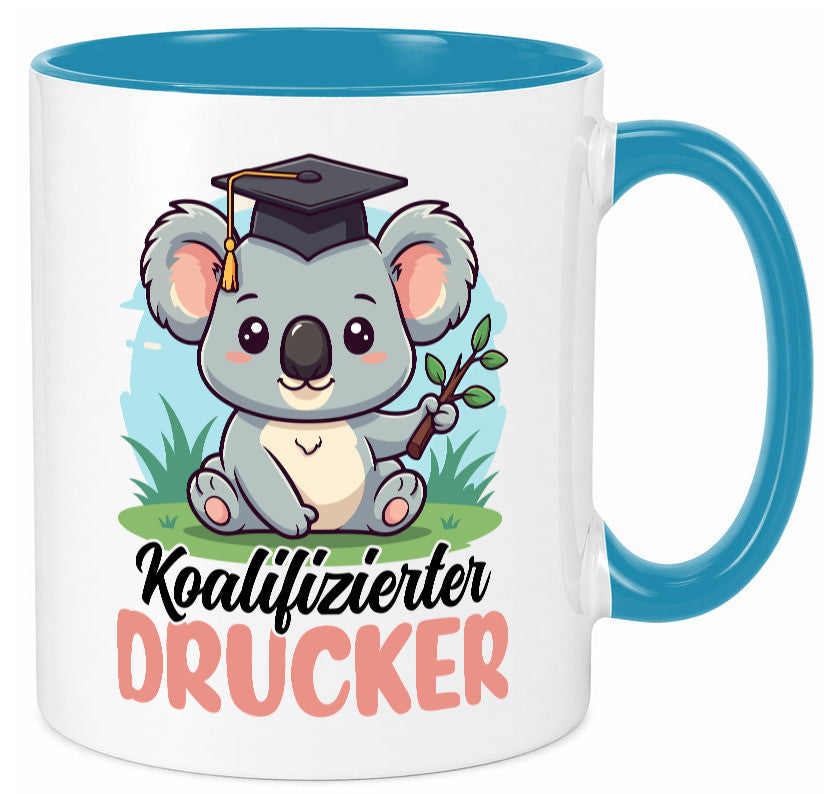 Koalifizierter Drucker | Druckerei Print Medien v2 Geschenk Humor Geschenkidee Tasse