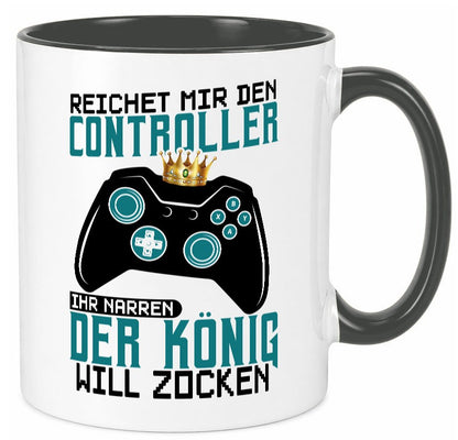 Der König will Zocken | Gamer lustiger Spruch Geschenk Humor Geschenkidee Tasse