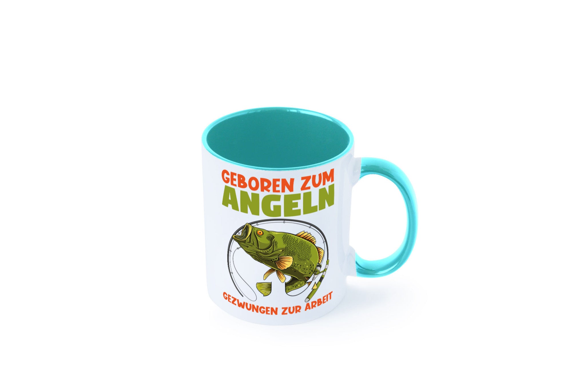 Geboren zum Angeln | Angler Tasse Fischer Spruch Humor Geschenkidee