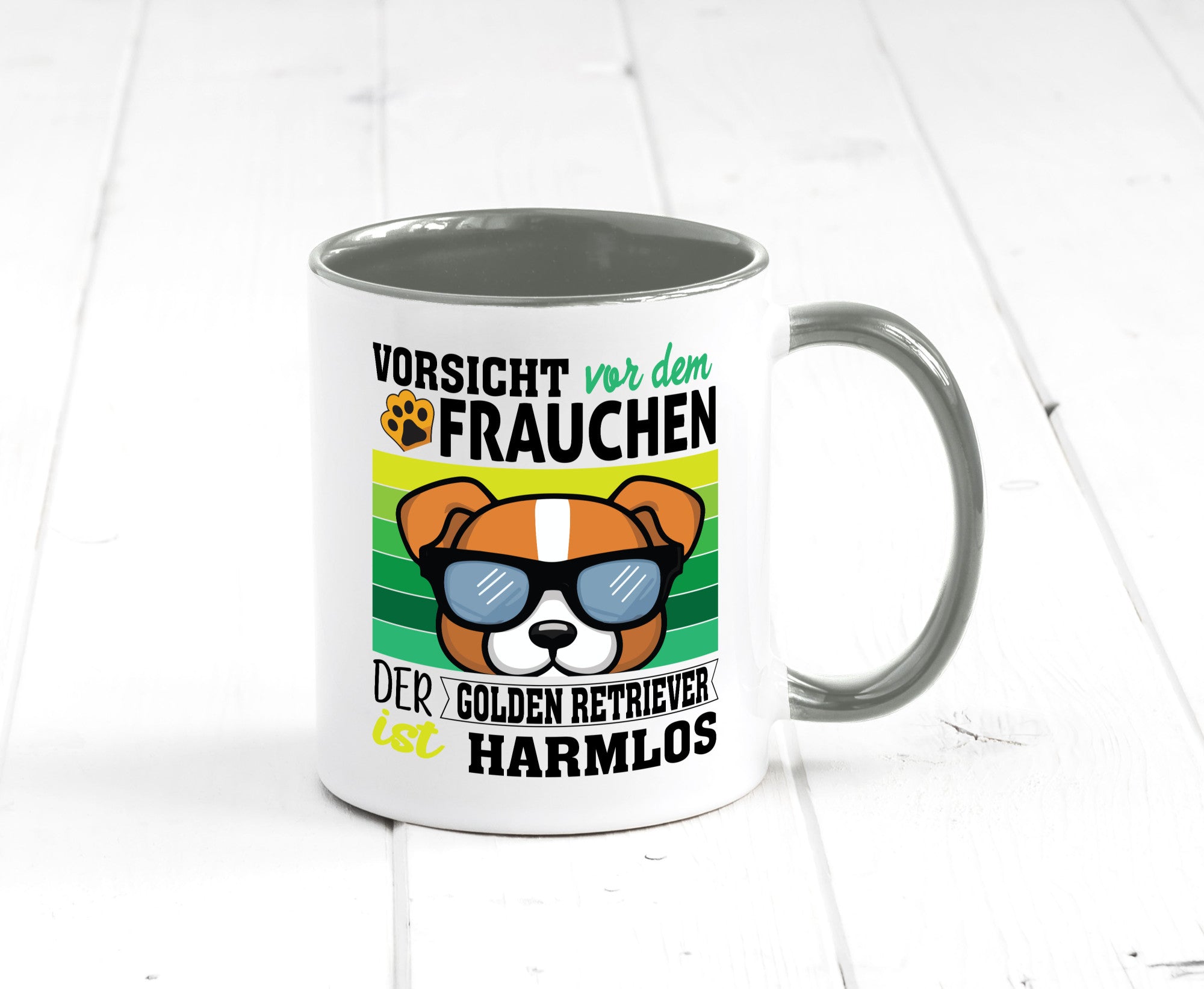 Vorsicht vor dem Frauchen Golden Retriever ist Harmlos lustiger Spruch Geschenk