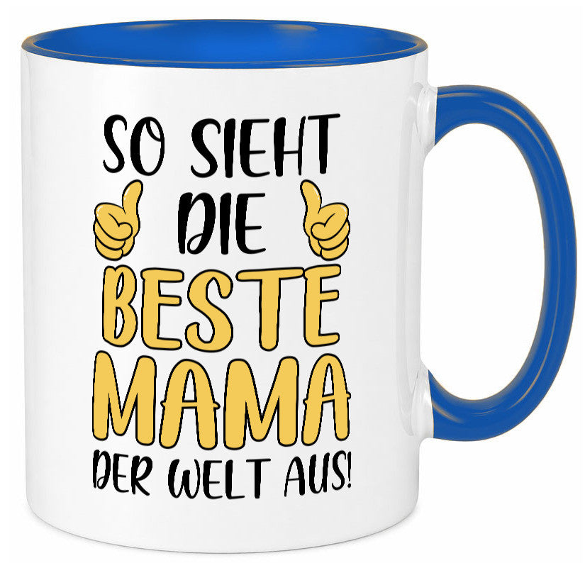 Beste Mama der Welt | Daumen hoch Geschenk Familie Geschenkidee lustiger Spruch Tasse