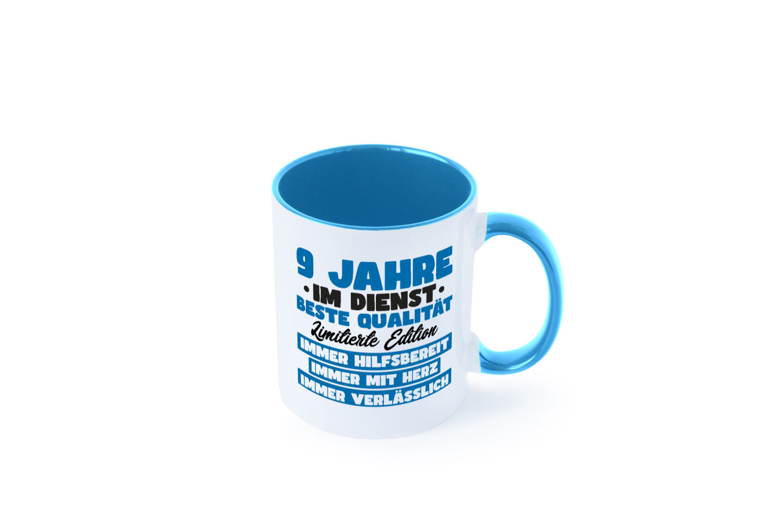 9 Jahre im Dienst | Jubiläum Arbeit v7 lustig Kollegen Büro Geschenk Tasse