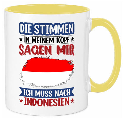 Indonesien | Urlaub Stimmen in meinem Kopf Traumland Geschenk Humor Tasse