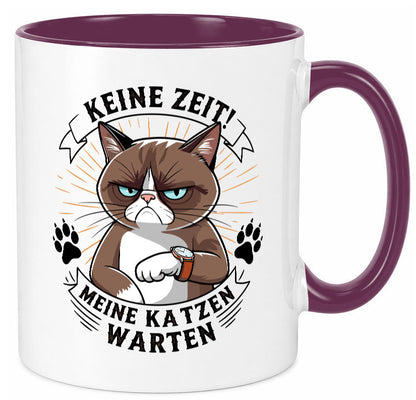 Keine Zeit meine Katzen Warten | Schwarze Katze Geschenkidee Tierliebhaber