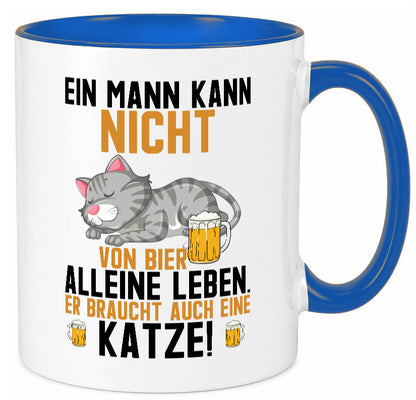 Von Bier leben | Mann braucht eine Katze Katzenliebhaber Geschenk Tierliebhaber