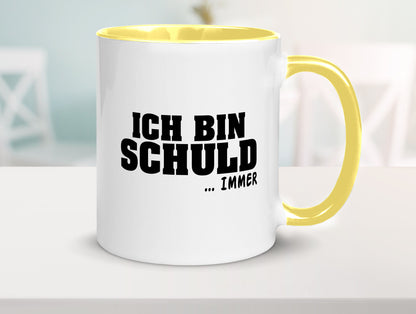 Ich bin Schuld | Schwarze Schaff lustig Humor Geschenkidee Geschenk Tasse