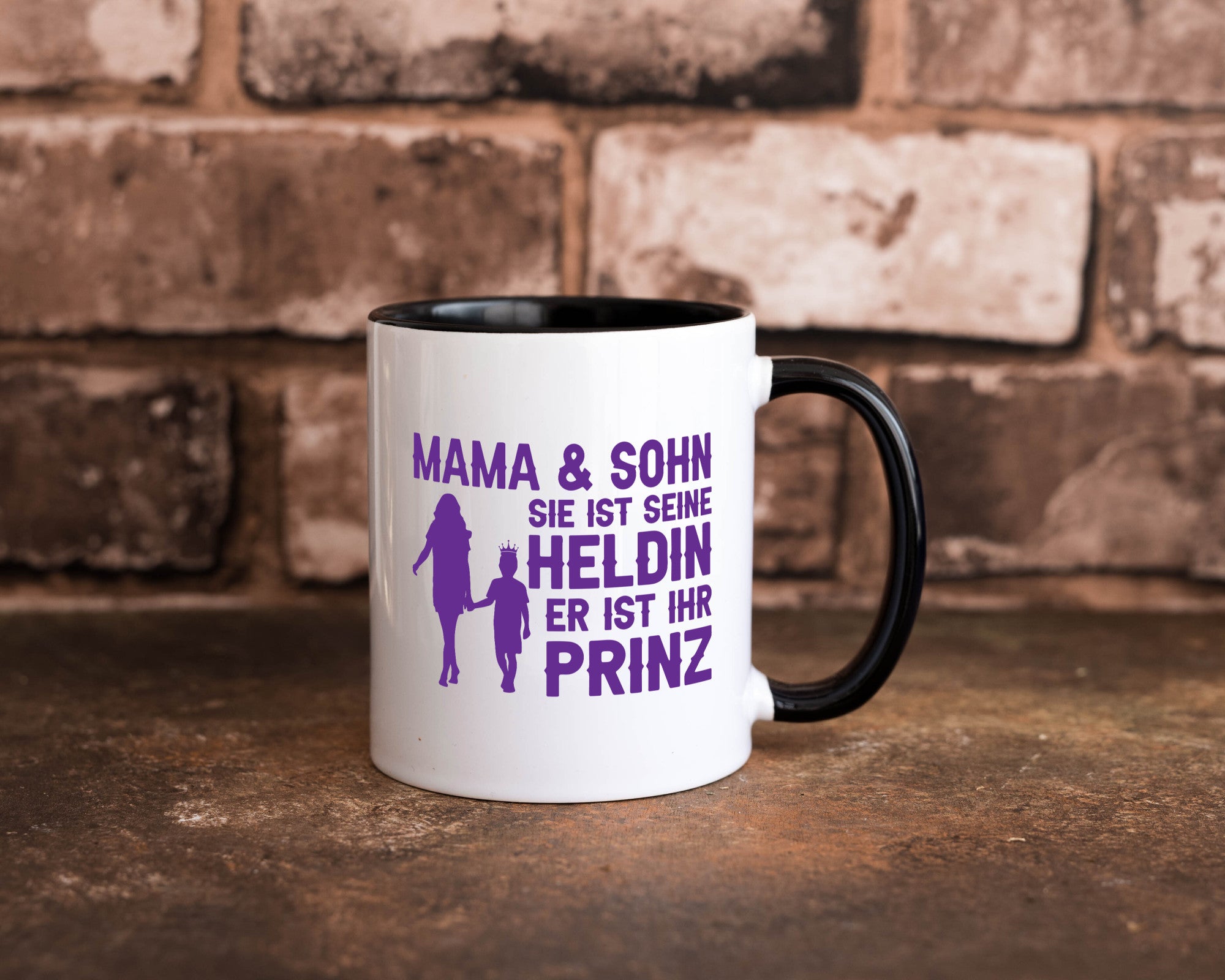 Mama &amp; Sohn | Helding Prinz Mutterliebe Geschenkidee Familie Humor Tasse