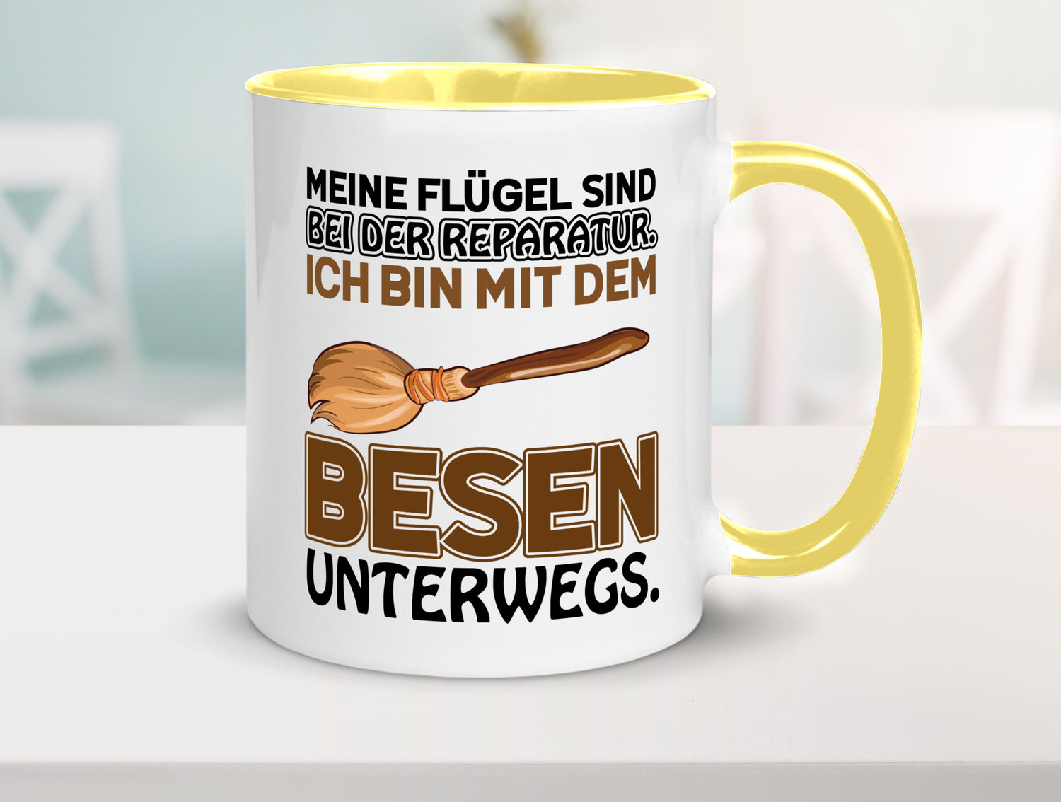 Flügel Reperatur lustig Humor Geschenkidee Geschenk Tasse
