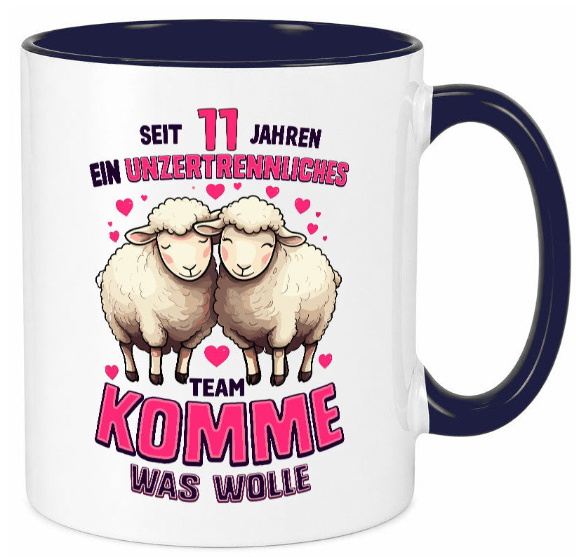11 Jahre Verheiratet | ein Team Ehepaar v2 Humor Geschenkidee Tasse