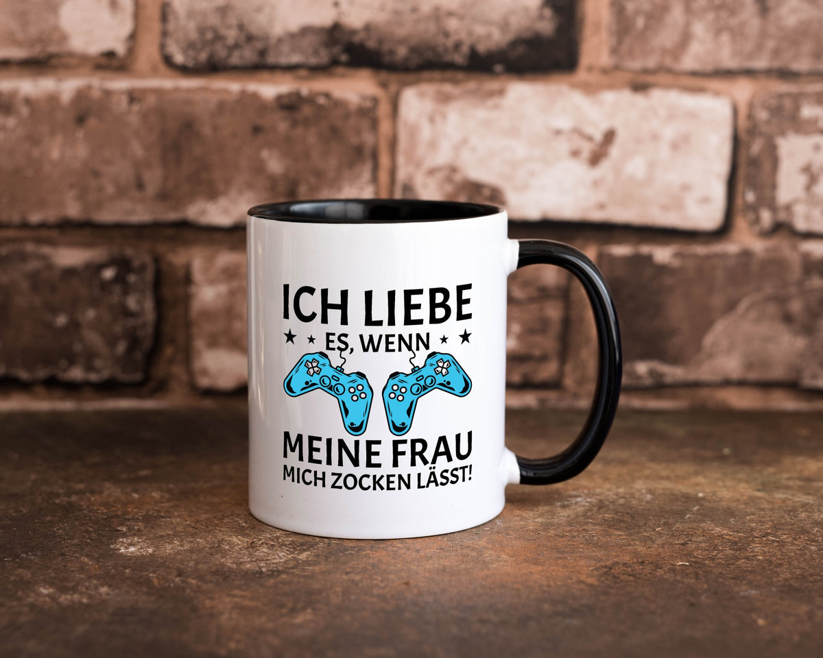 Ich liebe es zu zocken | Controller Sterne lustiger Spruch Geschenk Humor Tasse