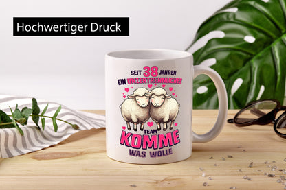 38 Jahre Verheiratet | ein Team Ehepaar lustig Humor Geschenkidee Geschenk Tasse