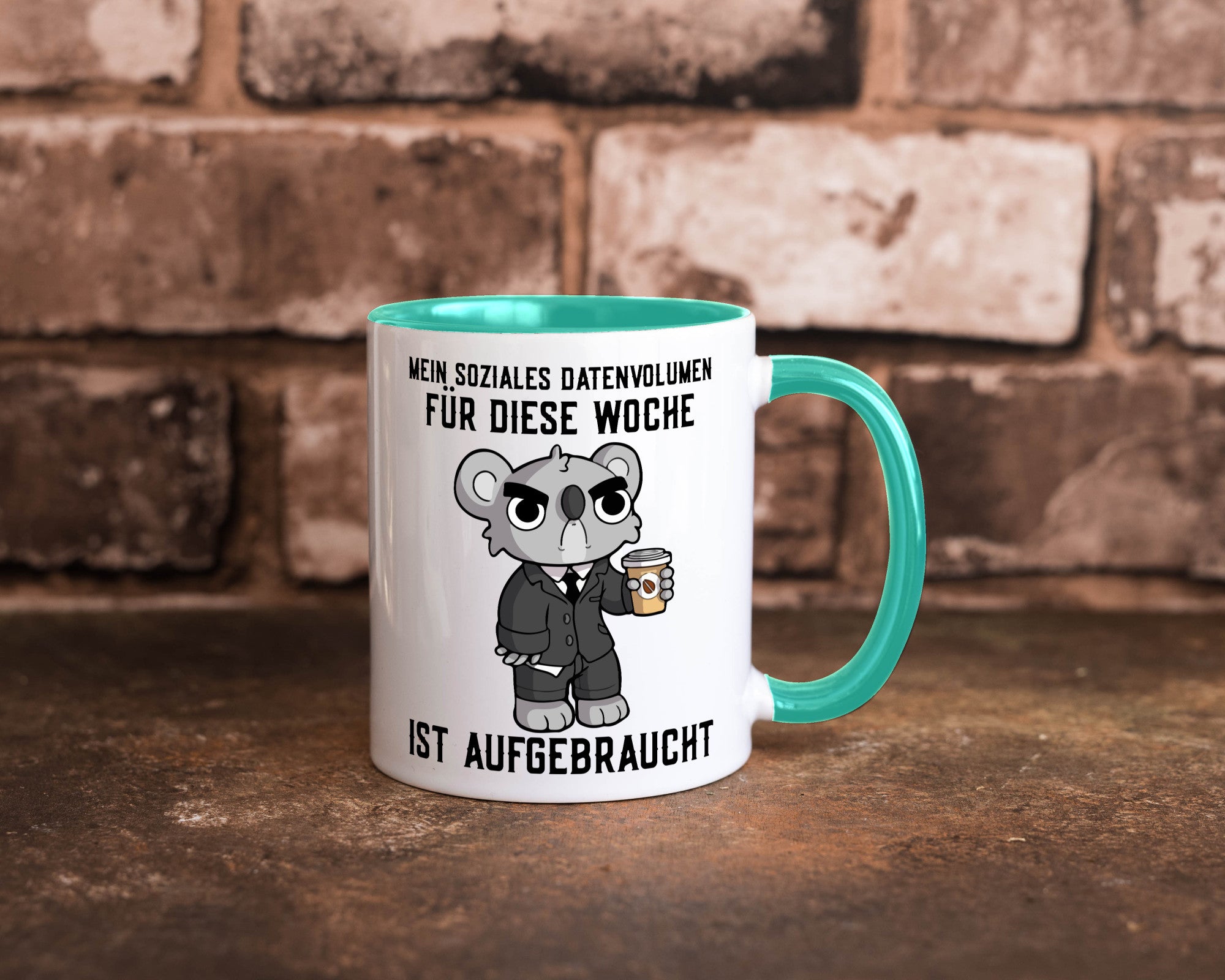 Soziales Datenvolumen | wütender Bär Einzelgänger Nerd Geschenkidee Humor Tasse