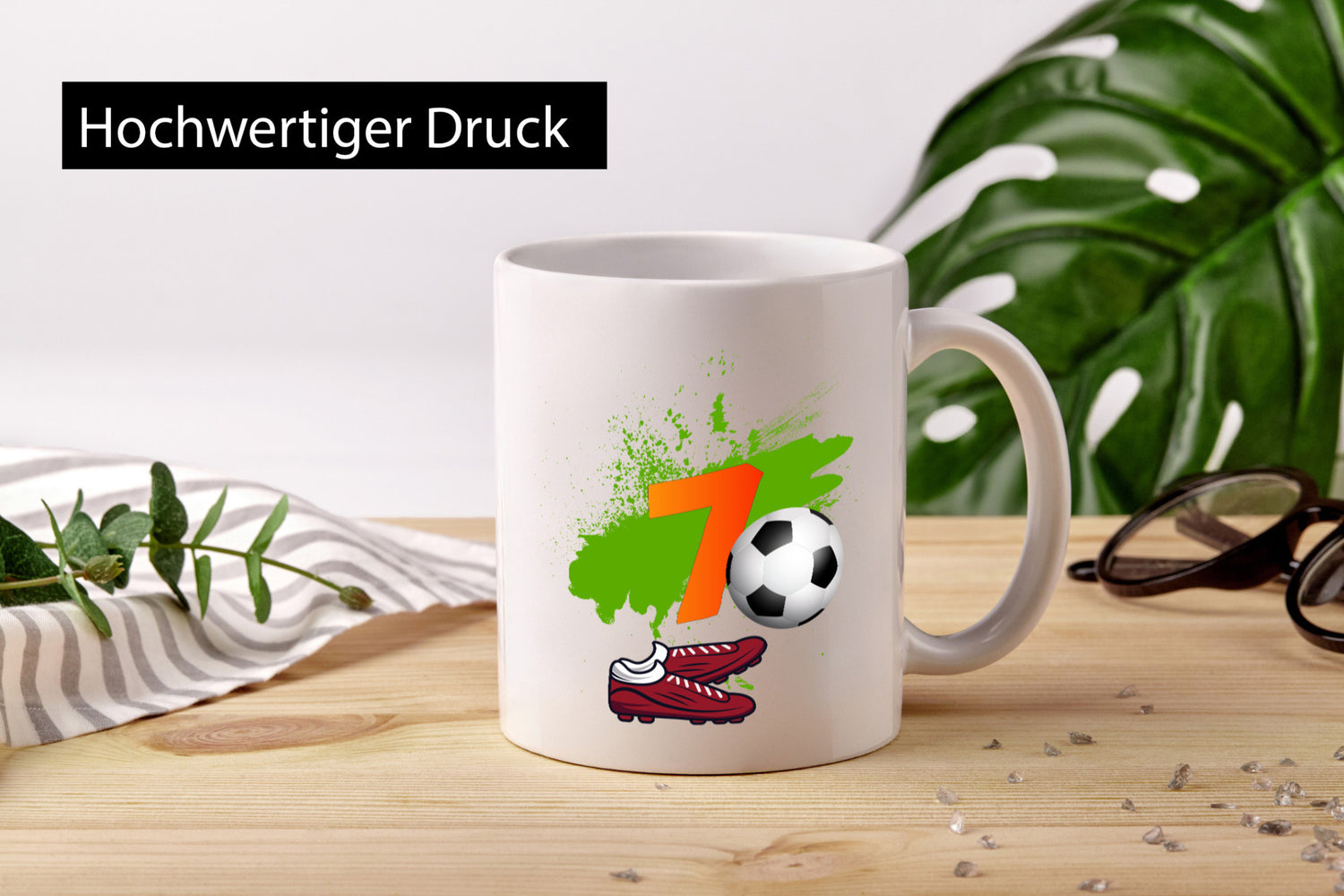 7. Geburtstag | Jungen Fußball Fußballspieler Geschenkidee Humor Tasse