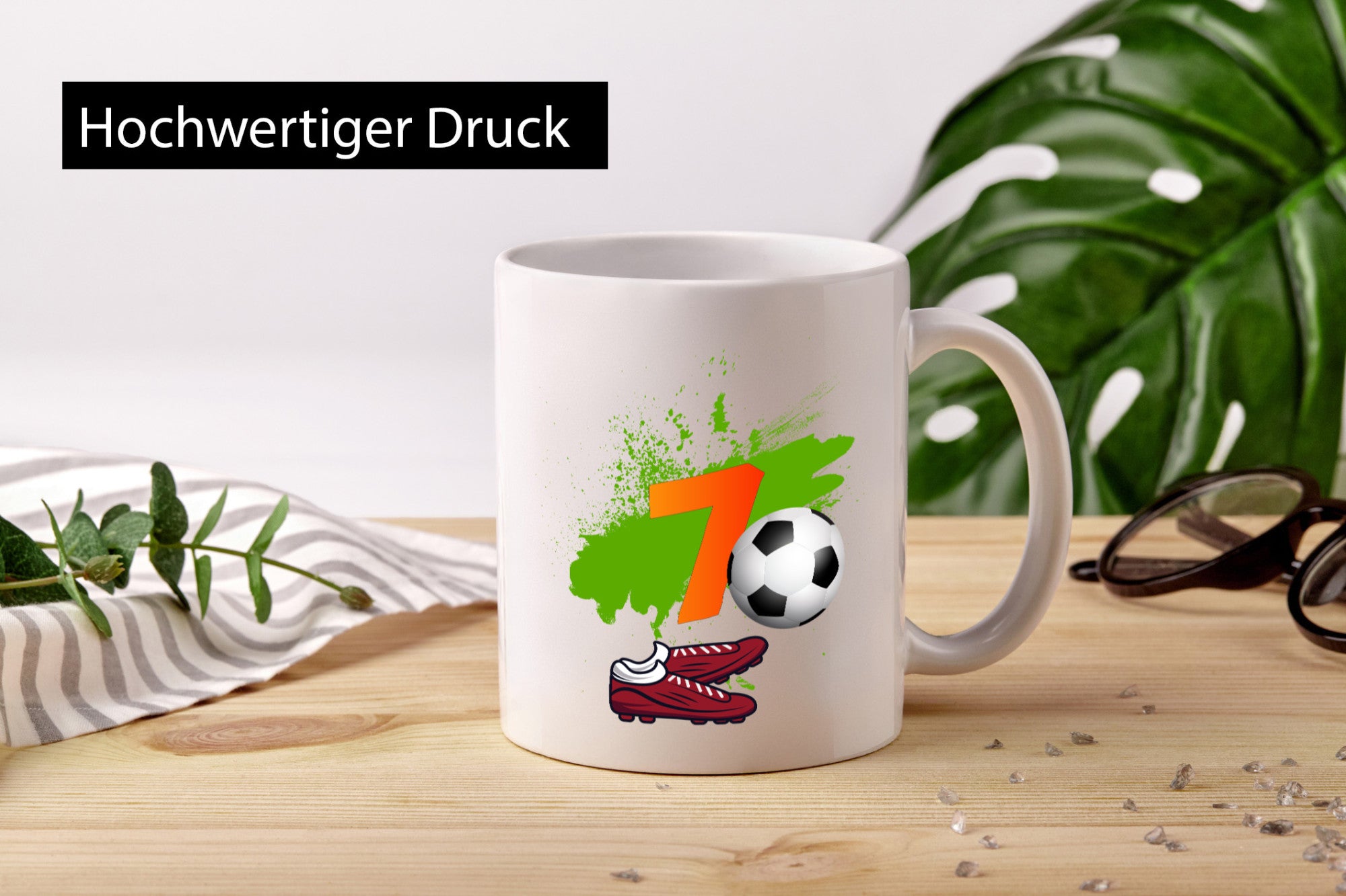7. Geburtstag | Jungen Fußball Fußballspieler Geschenkidee Humor Tasse