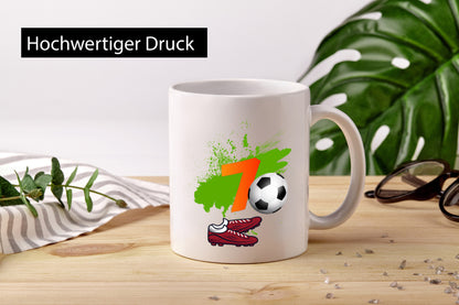 7. Geburtstag | Jungen Fußball Fußballspieler Geschenkidee Humor Tasse