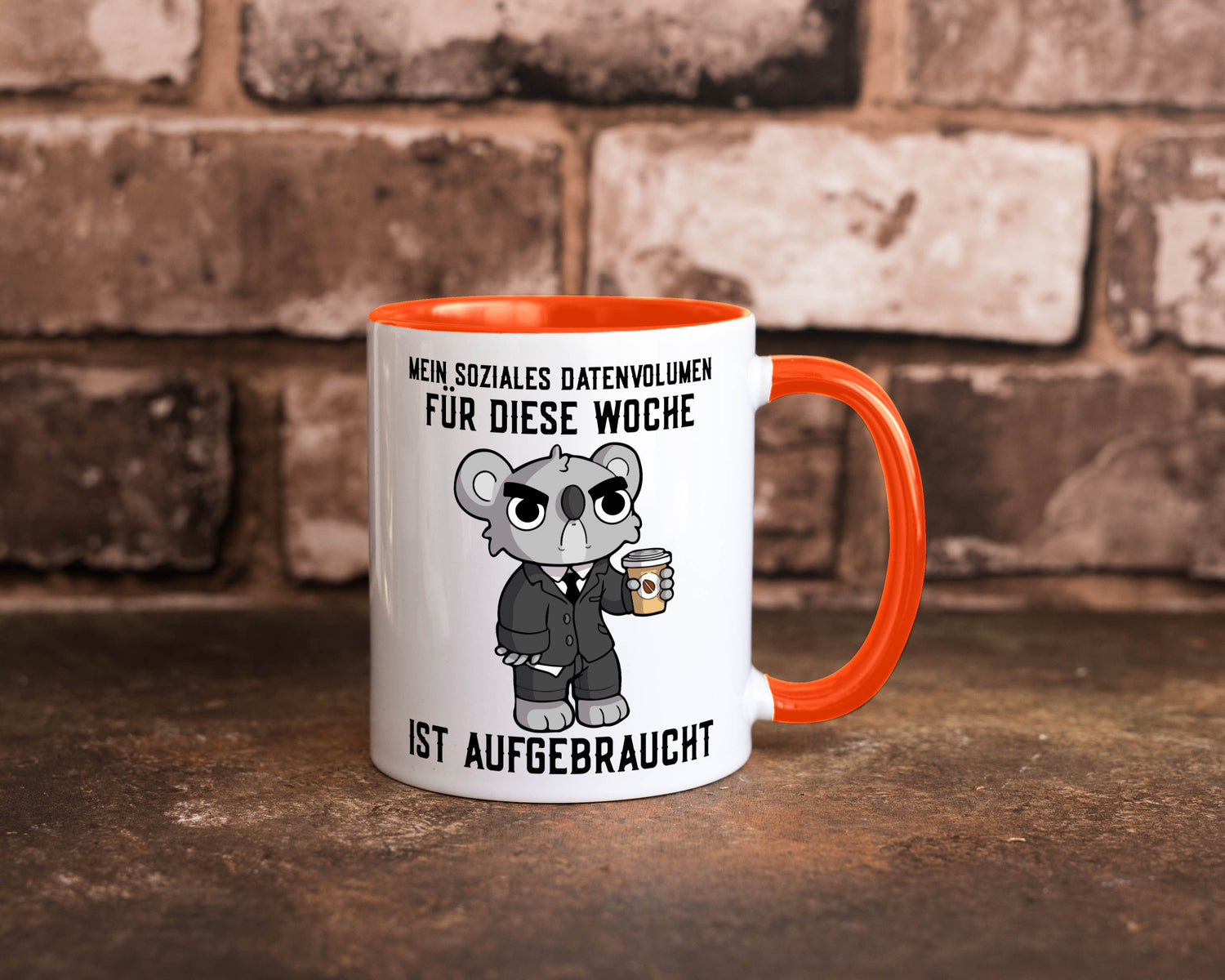 Soziales Datenvolumen | wütender Bär Einzelgänger Nerd Geschenkidee Humor Tasse