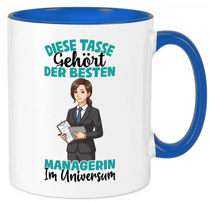 Im Universum: Managerin | Management Geschenkidee Humor Tasse
