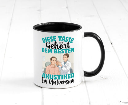 Im Universum: Akustiker | Akustik Hörgeräteakustik Geschenk Humor Geschenkidee Tasse