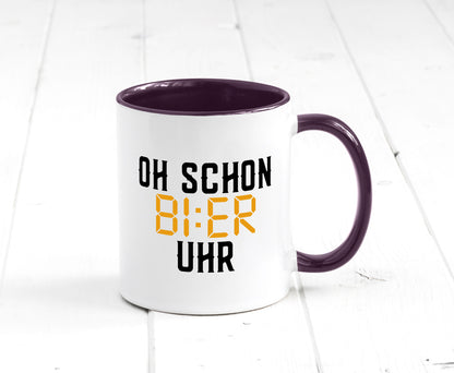 Oh schon Bier Uhr | Biertrinker Party Feiern Pils Humor Geschenkidee Tasse