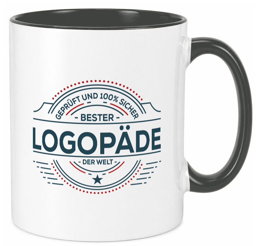 Geprüft und sicher: Logopäde | Sprachtherapie Geschenkidee Humor Tasse