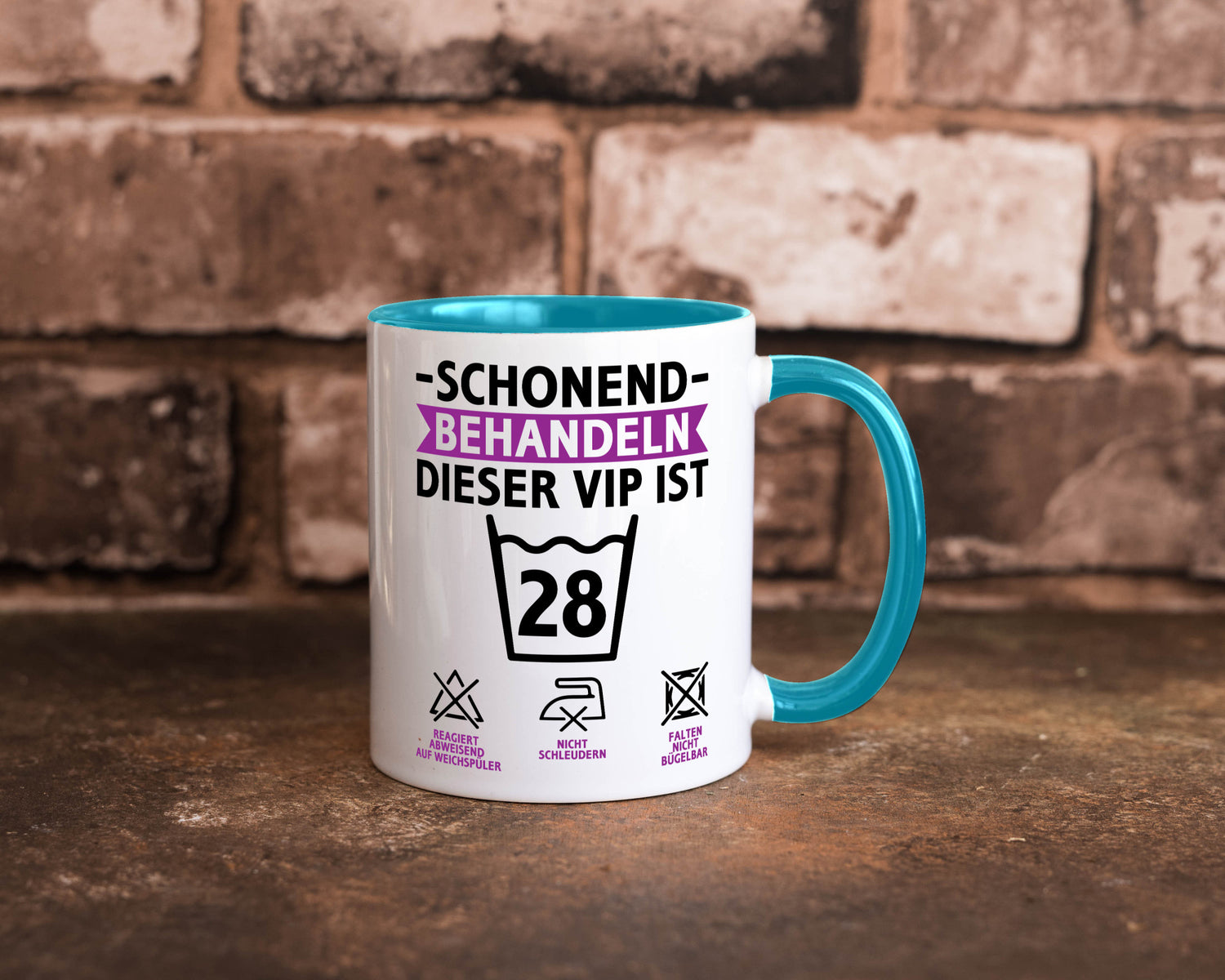 28 Geburtstag | schonend behandeln Jahre Humor Geschenkidee Tasse