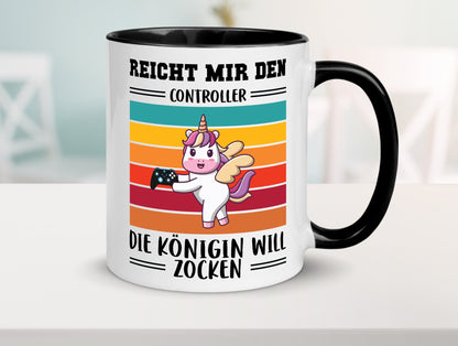 Die königin will Zocken | Gamerin Zockering Gaming lustiger Spruch Geschenk Tasse