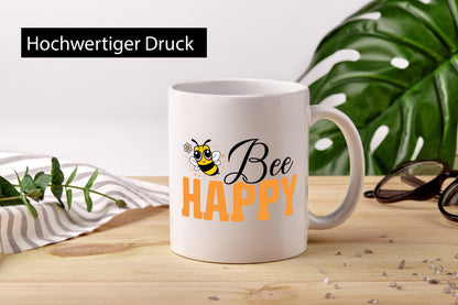 Bee Happy | Bienen Bienenliebhaber Humor Geschenkidee Tasse