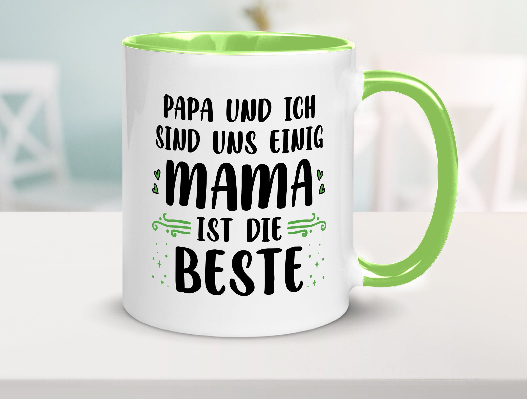 Papa und ich sind uns einige Mama ist die beste | Muttertag Geschenk Familie
