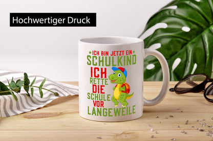 Schulkind | Langeweile Schulbeginn Comic Dinosaurier lustiger Spruch Geschenk
