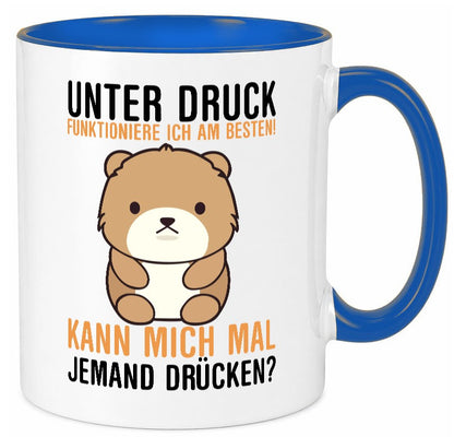 Kann mich jemand drücken | süßer Teddy Knuddeln Comic lustig Humor Geschenkidee Tasse