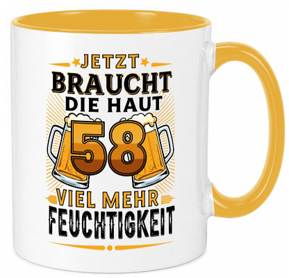 58 braucht die haut mehr Feuchtigkeit | 58. Geburtstag lustig Geschenkidee Tasse