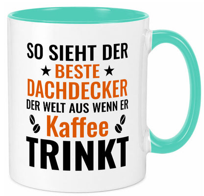 Kaffee trinkt: Dachdecker | Dachbau Hausbau lustig Humor Geschenkidee Geschenk