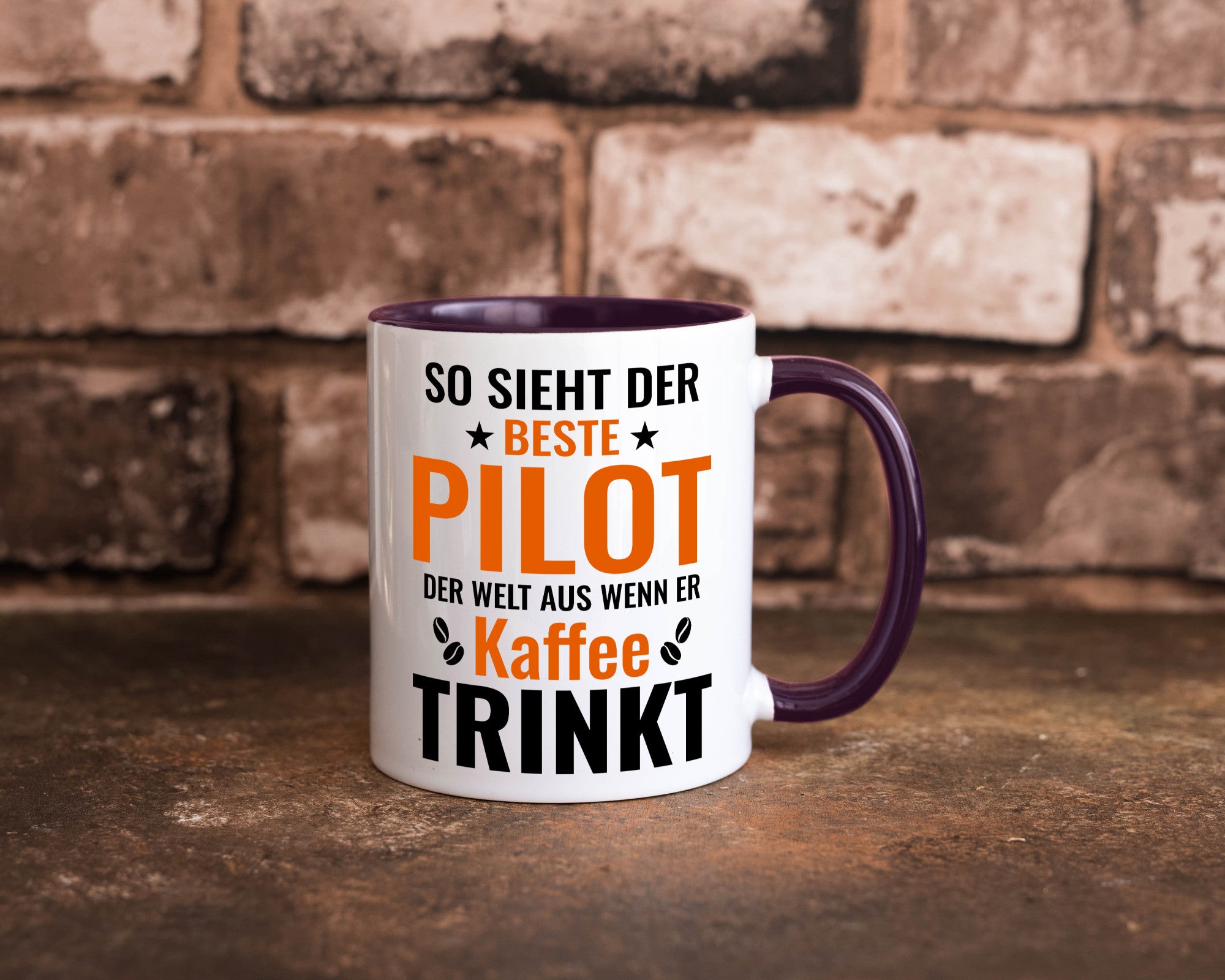 Kaffee trinkt: Pilot | Flugzeug Piloten lustiger Spruch Geschenk Humor